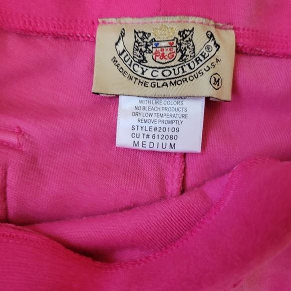 Juicy Couture Vintage Pant Women's Medium Hot Pink Velour Y2K Low Rise Wide Leg - Picture 9 of 11